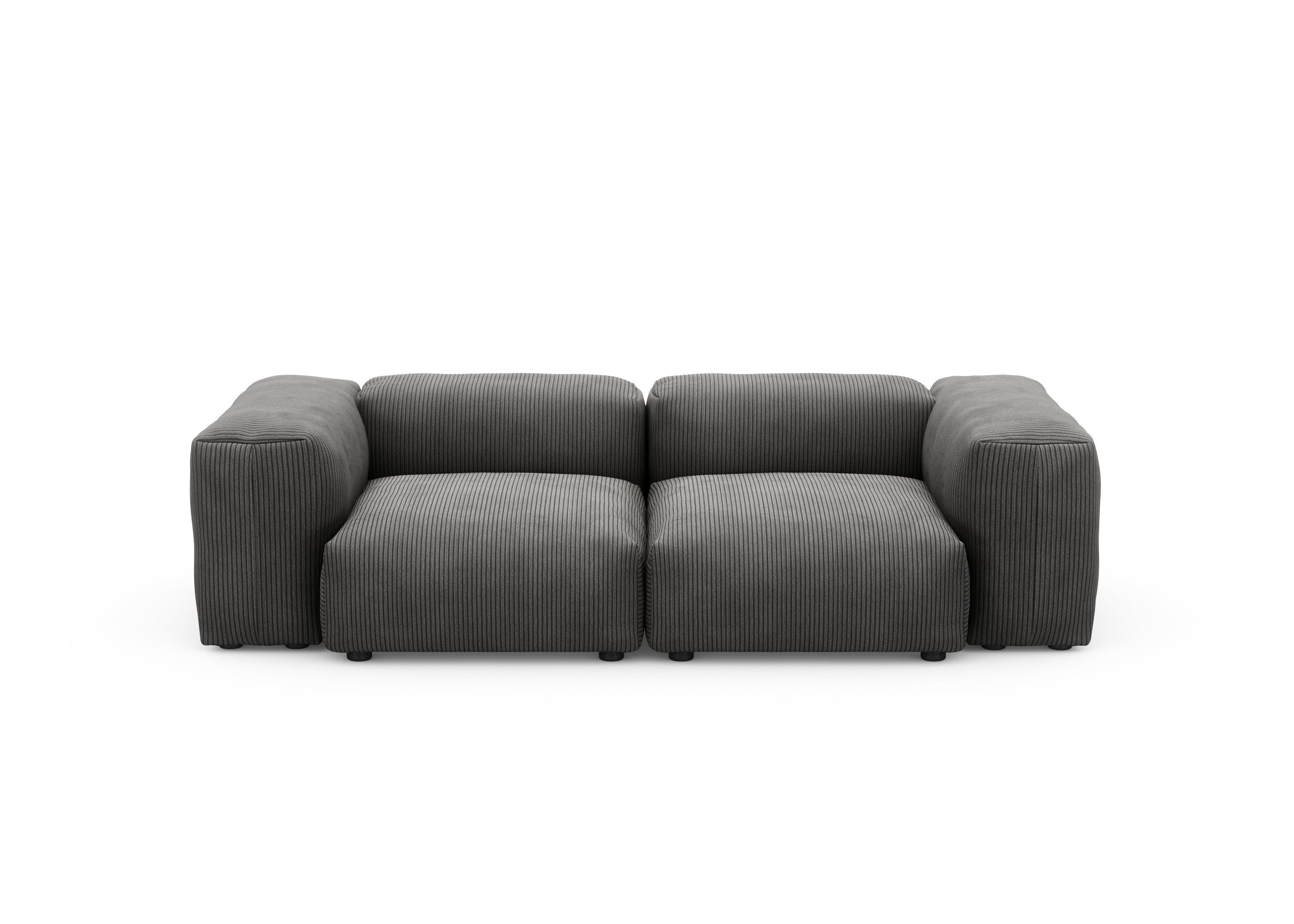 vetsak®-Two Seat Sofa S Cord Velours dark grey